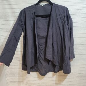 STANDARD JAMES PERSE 100% COTTON OPEN DRAPE CARDIGAN in VIOLET BLUE, SZ 2